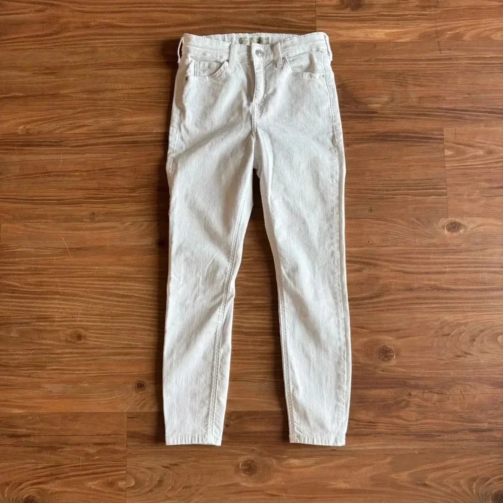 Topshop Moto/Petite Jamie white 7/8 pants